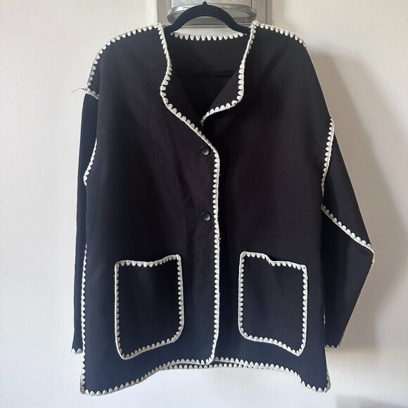 Adorable Black & White car coat - Picture 1 of 3